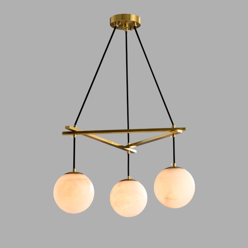Alabaster Modern Round Ball Chandelier- kimoylights