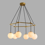 Alabaster Modern Round Ball Chandelier - kimoylights