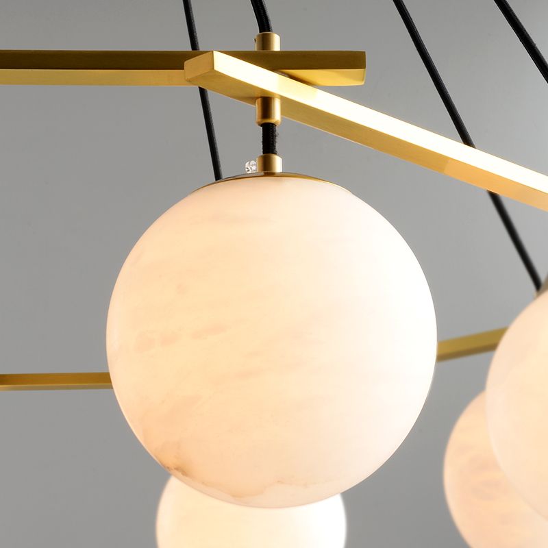 Alabaster Modern Round Ball Chandelier  - kimoylights
