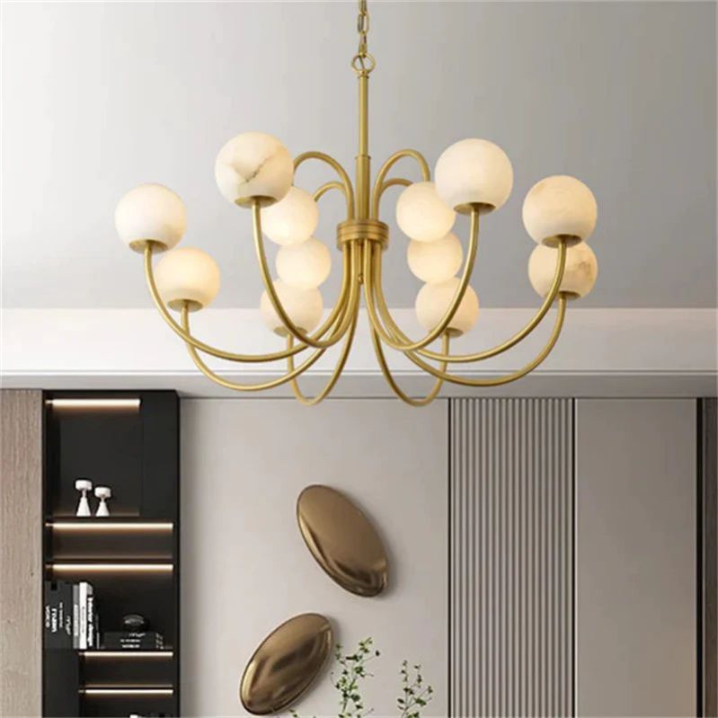 Alabaster Radial Chandelier  - kimoylights