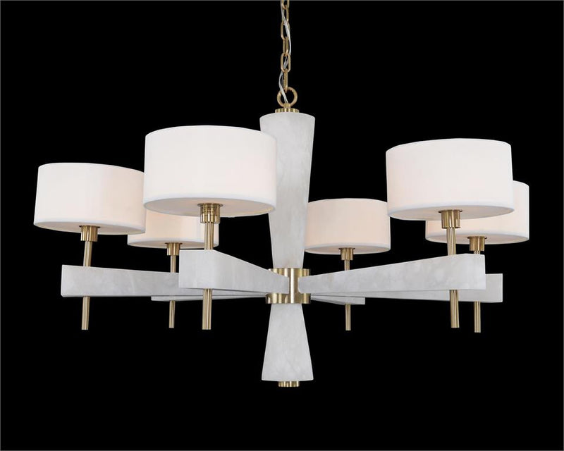 Alabaster Six-Light Round Chandelier  - kimoylights