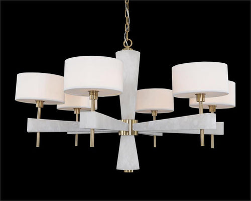 Alabaster Six-Light Round Chandelier  - kimoylights