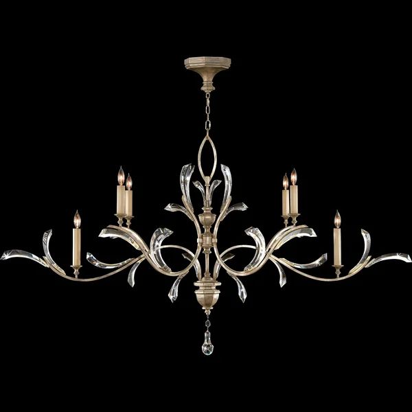 Alicek Candle Oblong Chandelier 74" - kimoylights