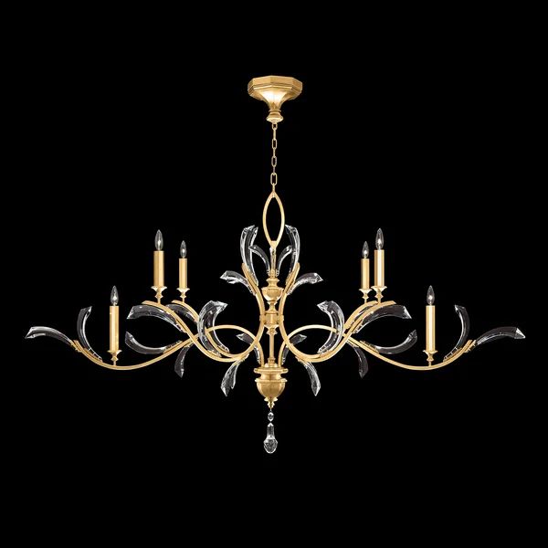 Alicek Candle Oblong Chandelier 74" - kimoylights