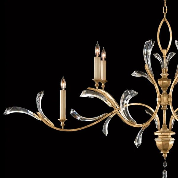 Alicek Candle Oblong Chandelier 74" - kimoylights