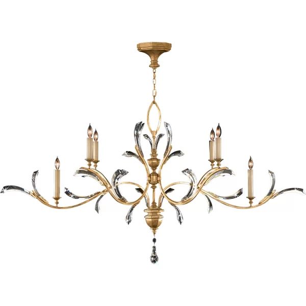 Alicek Candle Oblong Chandelier 74" - kimoylights