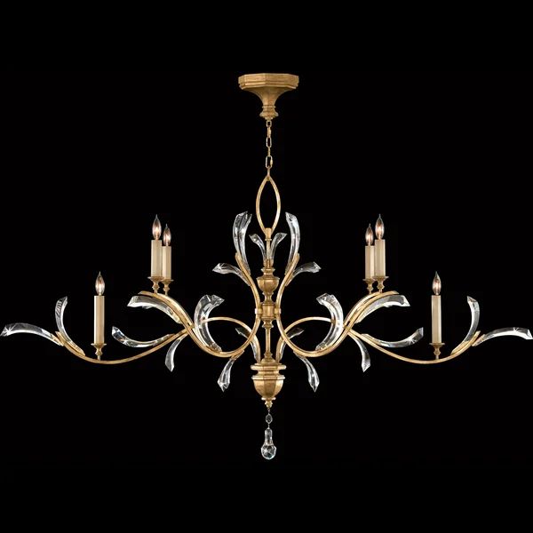 Alice Candle Oblong Chandelier 74" - kimoylights
