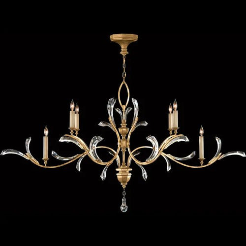 Alice Candle Oblong Chandelier 74" - kimoylights