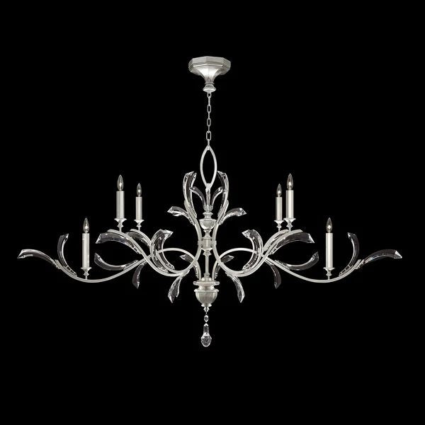 Alicek Candle Oblong Chandelier 74" - kimoylights