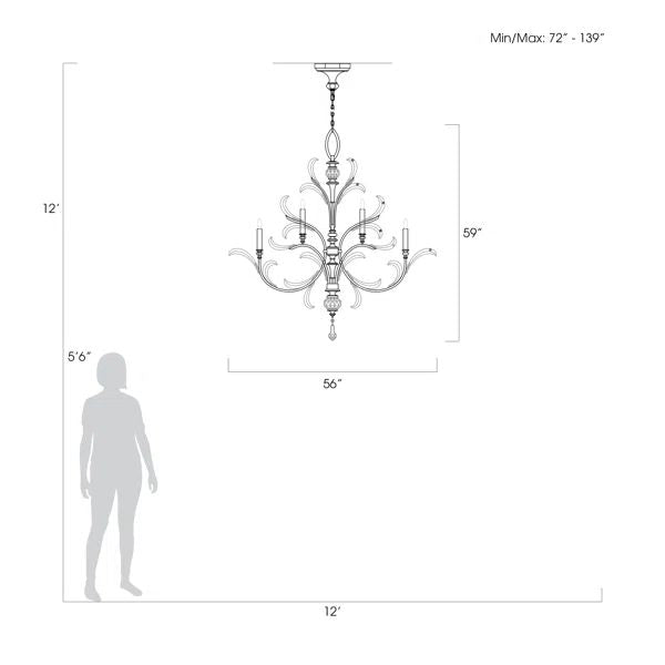 Alicek Candle Round 2-Tier Chandelier 56" - kimoylights