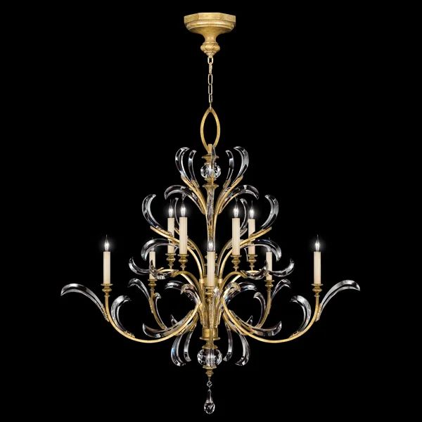 Alicek Candle Round 2-Tier Chandelier 56" - kimoylights