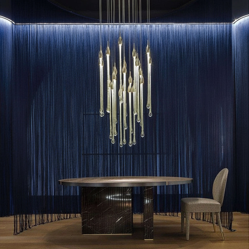 Allure Multi-LED Long Glass Chandelier