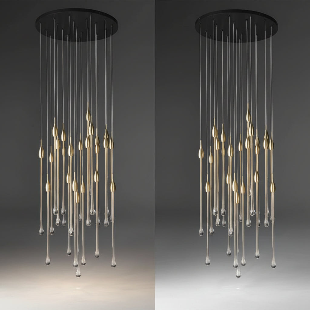 Allure Multi-LED Long Glass Chandelier