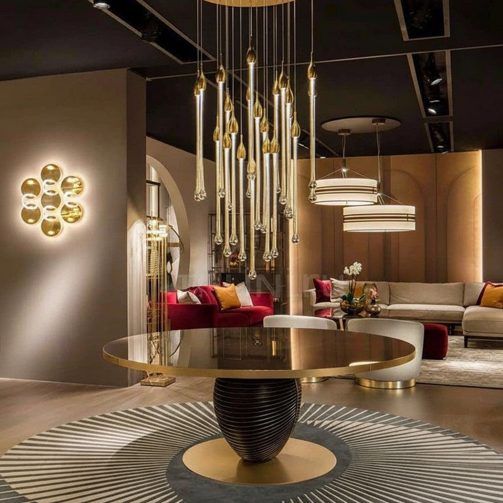 Allure Multi-LED Long Glass Chandelier