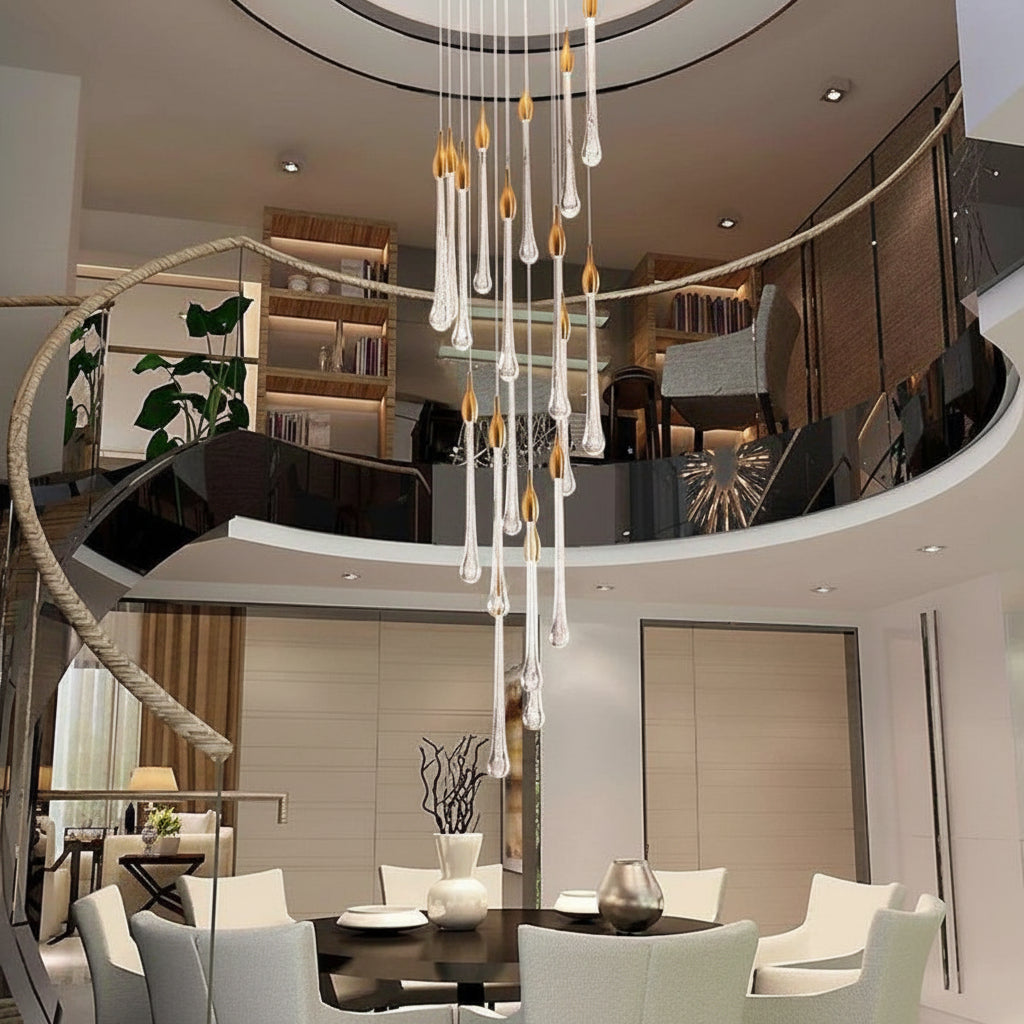 Allure Multi-LED Long Glass Chandelier