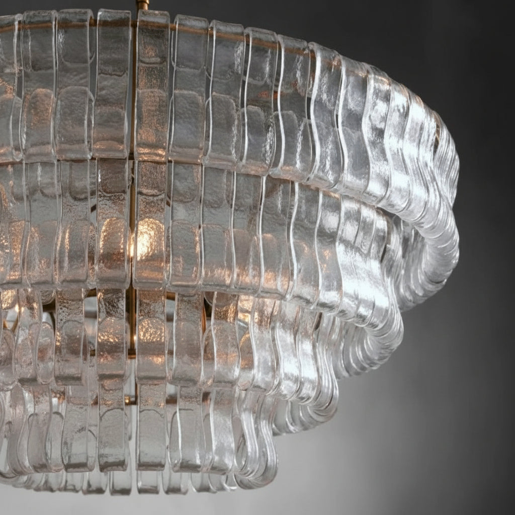 Lime 4-Tier Glass Round Chandelier - kimoylights