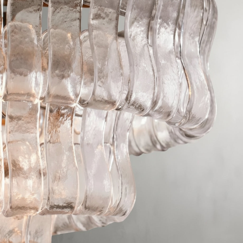 Lime Glass Oval Chandelier 54"W/65"W - kimoylights