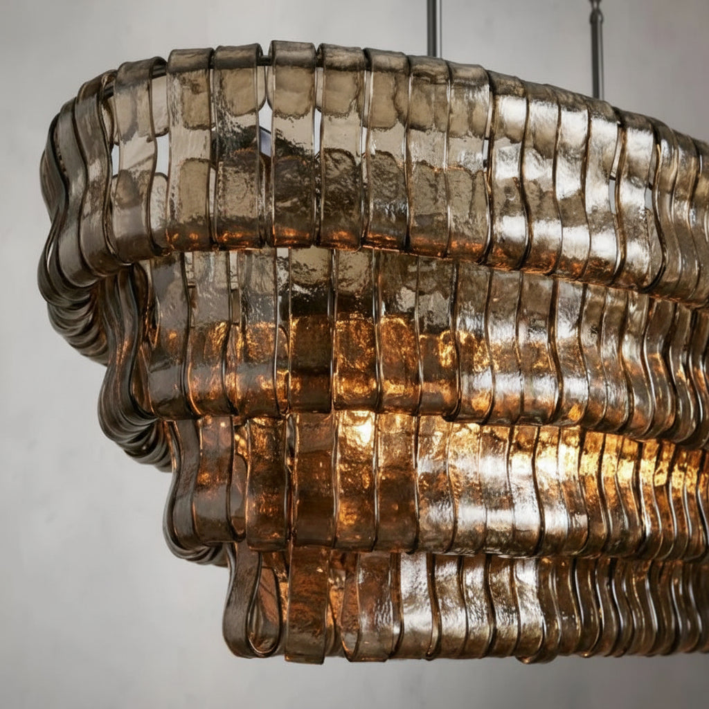 Lime Glass Oval Chandelier 54"W/65"W -kimoylights