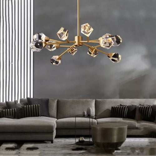Angelia Faceted Oval Chandelier For Living Room - kimoylights