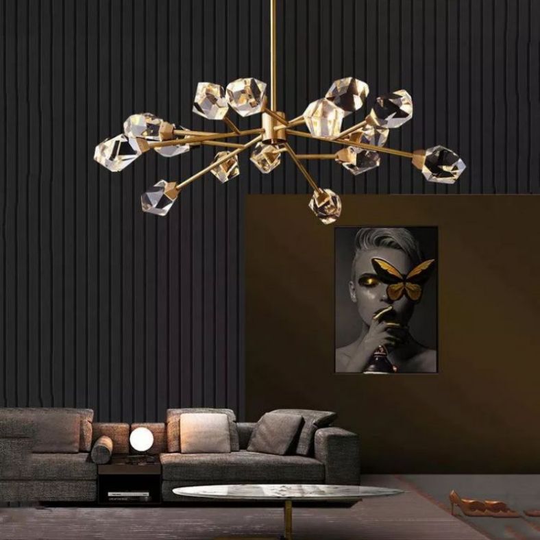 Angelia Faceted Oval Chandelier For Living Room - kimoylights