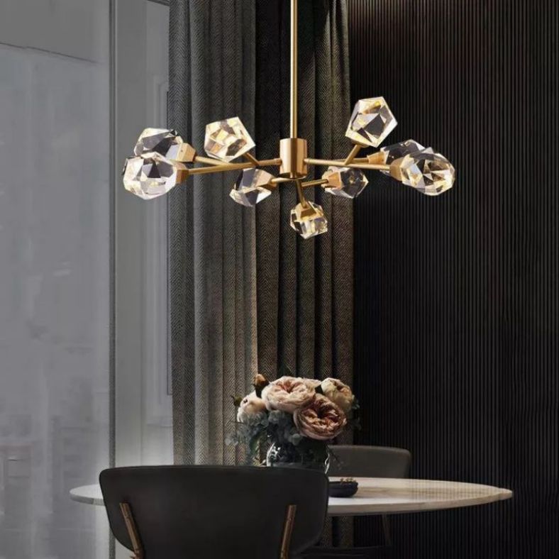 Angelia Faceted Oval Chandelier For Living Room - kimoylights