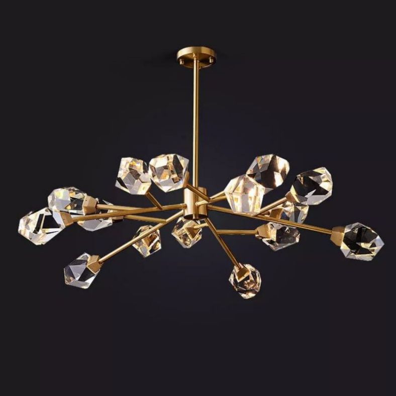 Angelia Faceted Oval Chandelier For Living Room - kimoylights