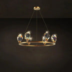 Angelia Faceted Crystal Prisms Crown Chandelier - kimoylights