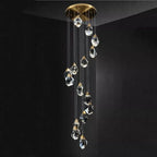Angelia Faceted Crystal Prisms Chandeliers For Staircase - kimoylights