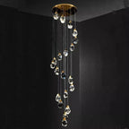 Angelia Faceted Crystal Prisms Chandeliers For Staircase - kimoylights