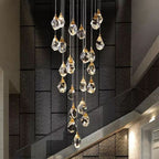 Angelia Faceted Crystal Prisms Chandeliers For Staircase - kimoylights