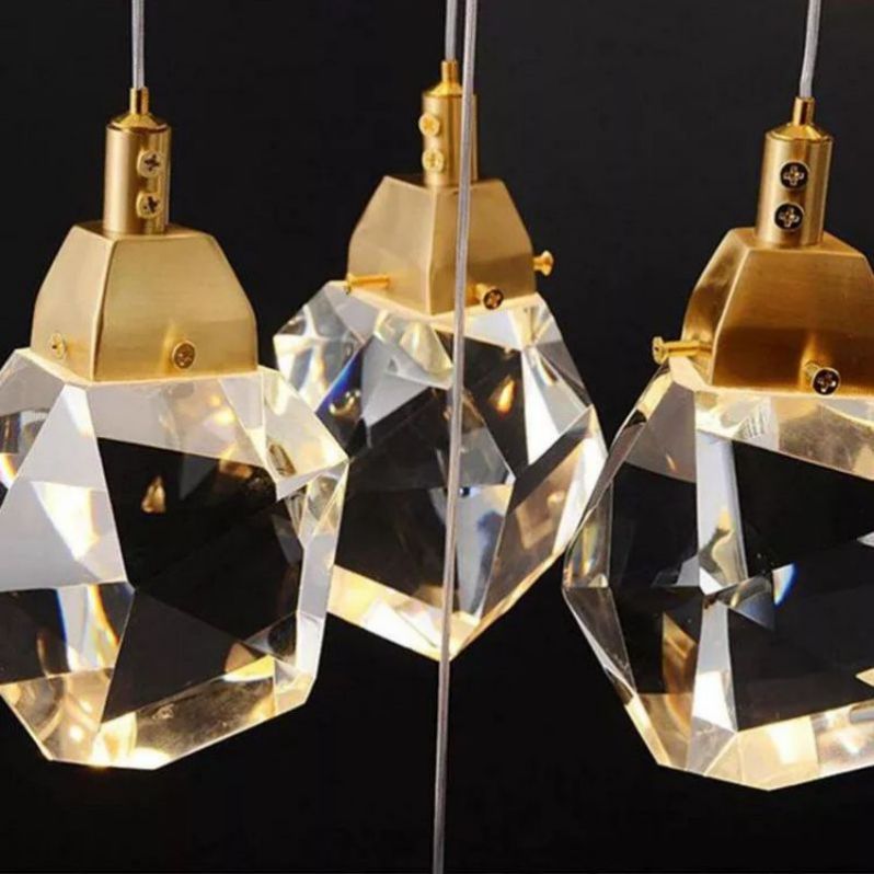 Angelia Faceted Crystal Prisms Chandeliers For Staircase- kimoylights