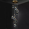 Angelia Faceted Crystal Prisms Chandeliers For Staircase - kimoylights