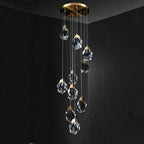 Angelia Faceted Crystal Prisms Chandeliers For Staircase - kimoylights