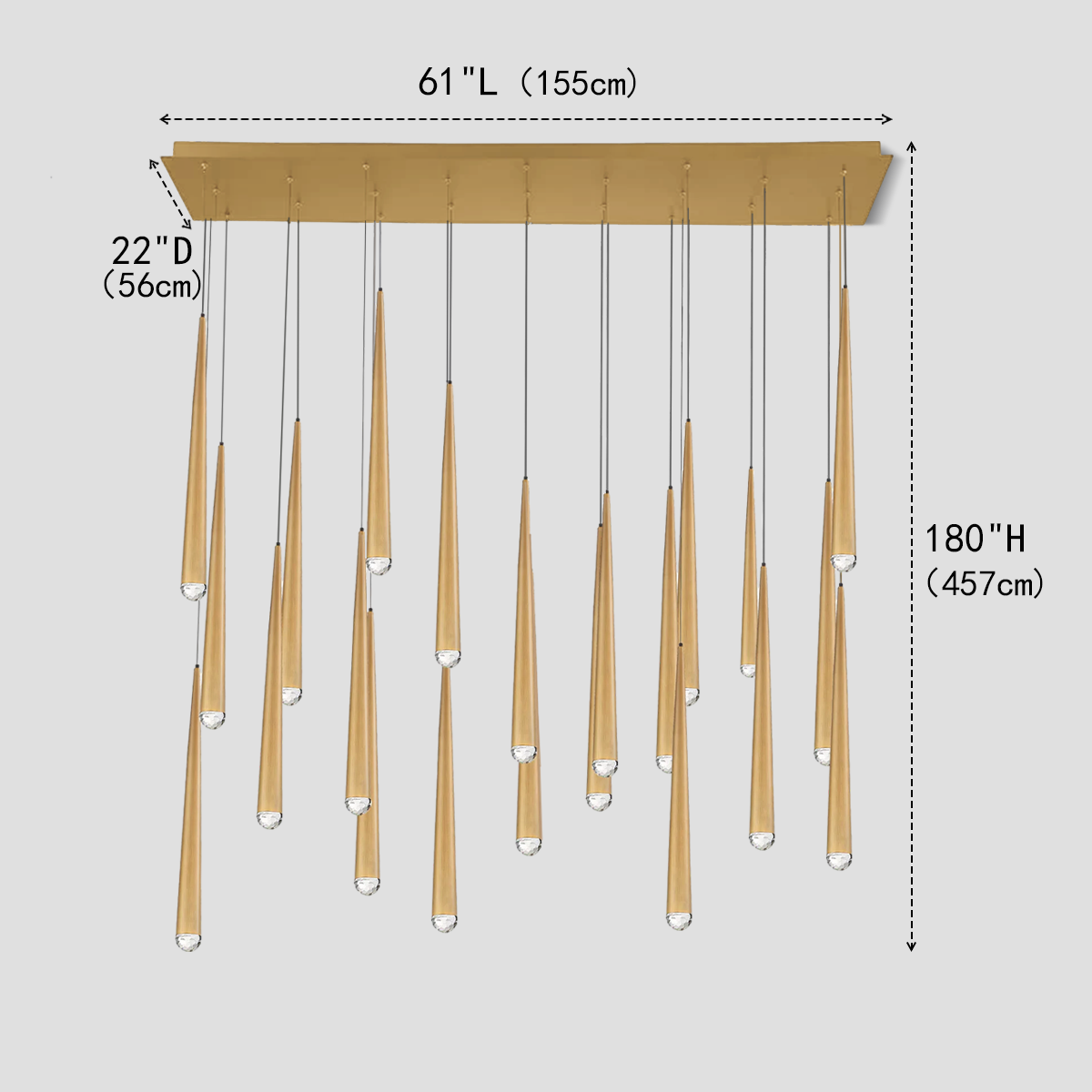 Harry Rectangle Tubular Pendant