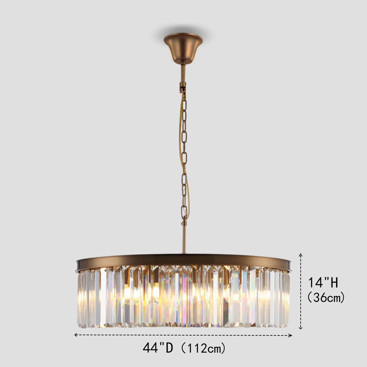 1920s Olion 1-Tier Crystal Round Chandelier