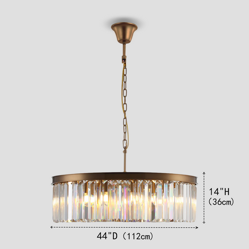 1920s Olion 1-Tier Crystal Round Chandelier