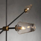 Arrow Bronze Glass Chandelier