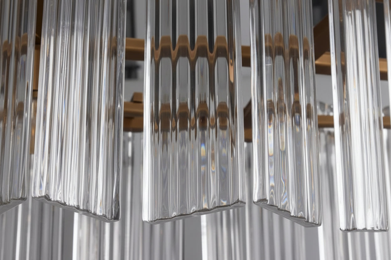 Art Glass Delsia Linear Chandelier 51.5" - kimoylights
