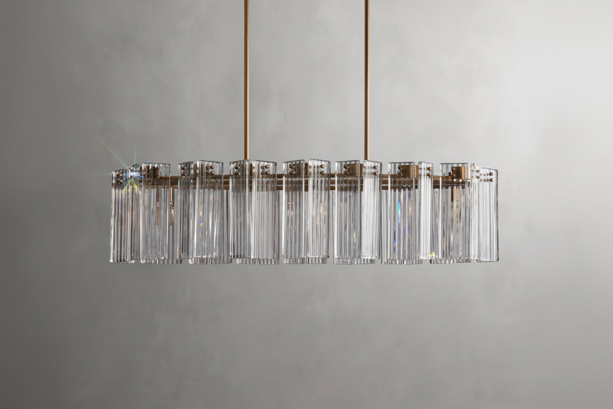 Art Glass Delsia Linear Chandelier 51.5" - kimoylights