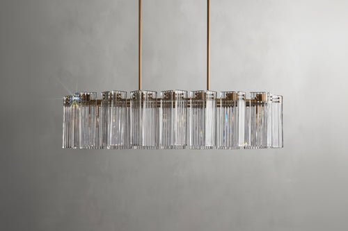 Art Glass Delsia Linear Chandelier 51.5" - kimoylights