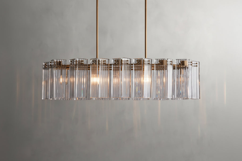 Art Glass Delsia Linear Chandelier 51.5" - kimoylights