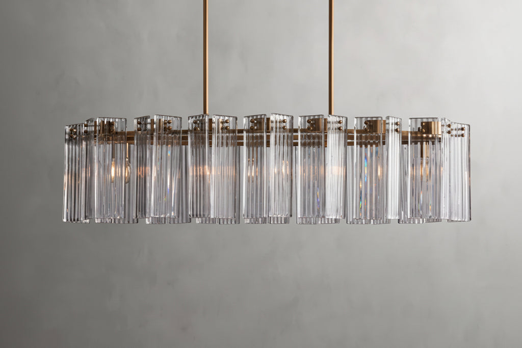Art Glass Delsia Linear Chandelier 51.5" - kimoylights
