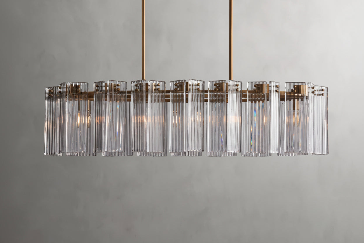 Art Glass Delsia Linear Chandelier 51.5" - kimoylights