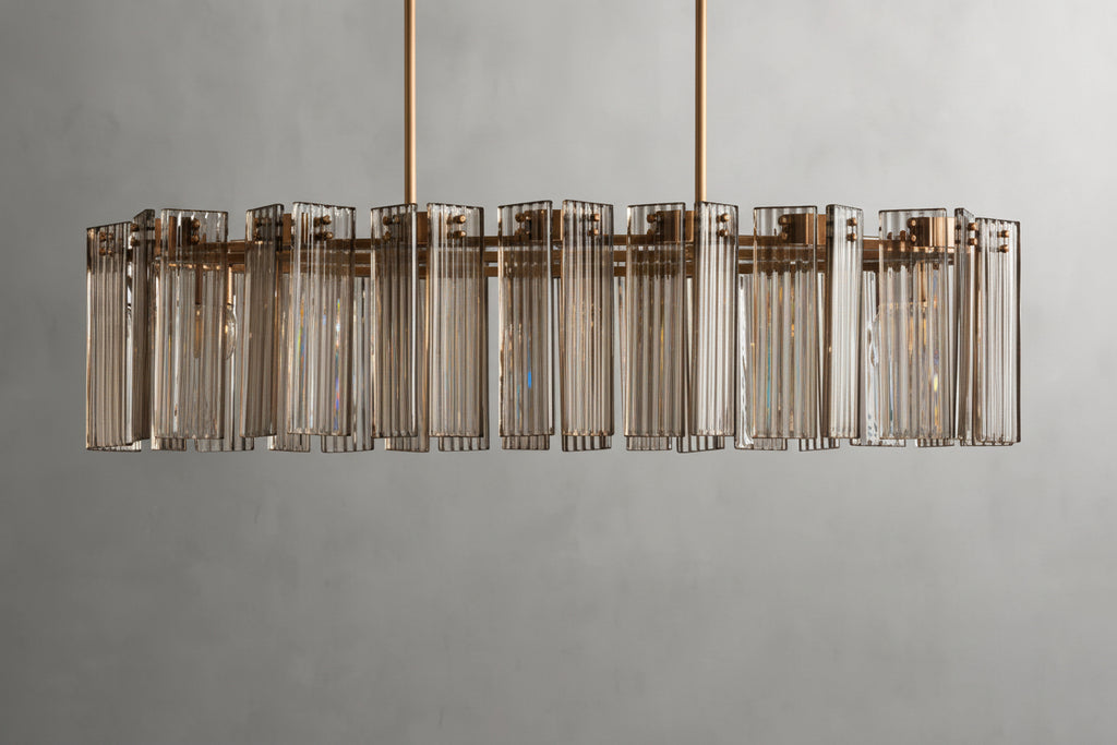 Art Glass Delsia Linear Chandelier 51.5" - kimoylights