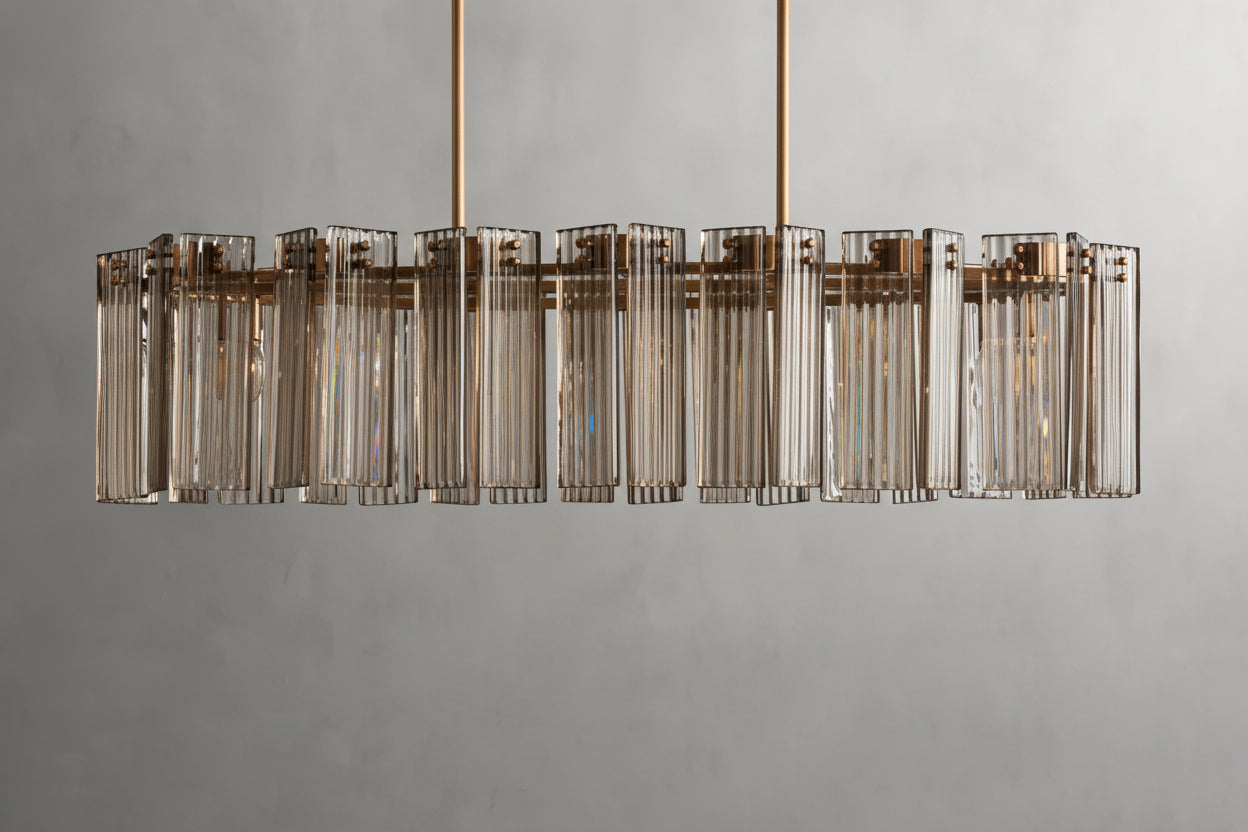 Art Glass Delsia Linear Chandelier 51.5" - kimoylights