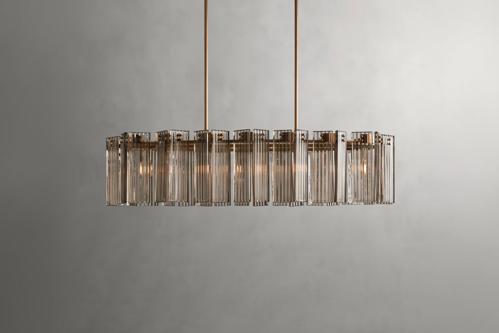 Art Glass Delsia Linear Chandelier 51.5" - kimoylights