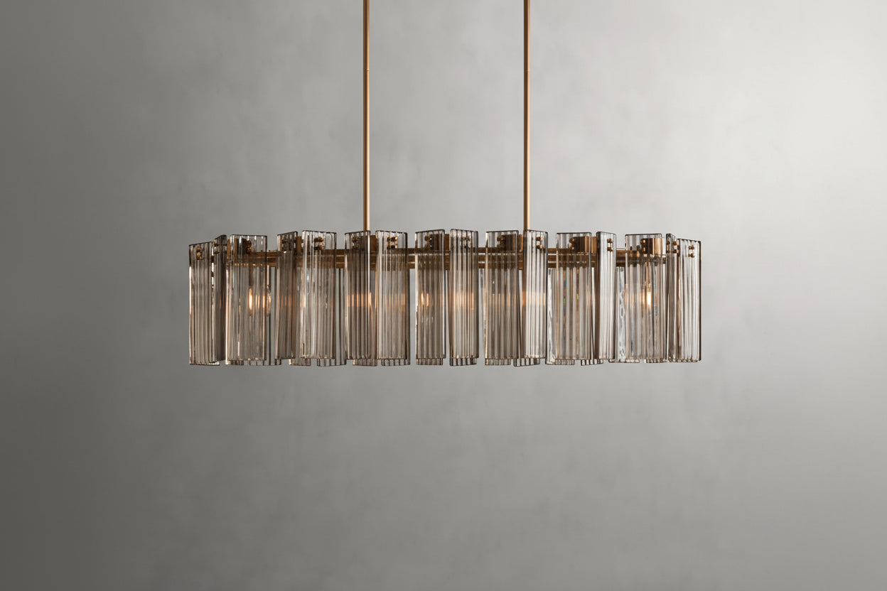 Art Glass Delsia Linear Chandelier 51.5" - kimoylights
