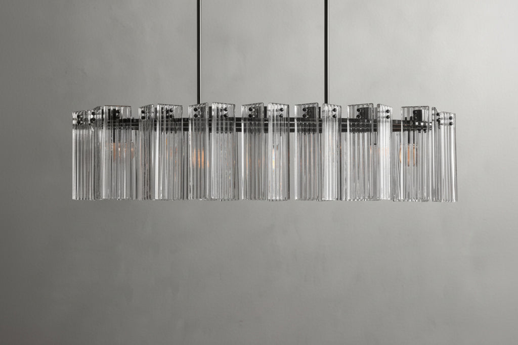Art Glass Delsia Linear Chandelier 51.5" - kimoylights