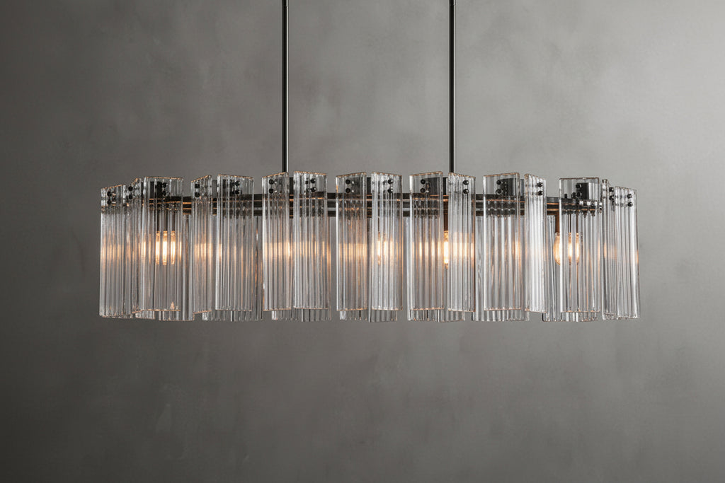 Art Glass Delsia Linear Chandelier 51.5" - kimoylights