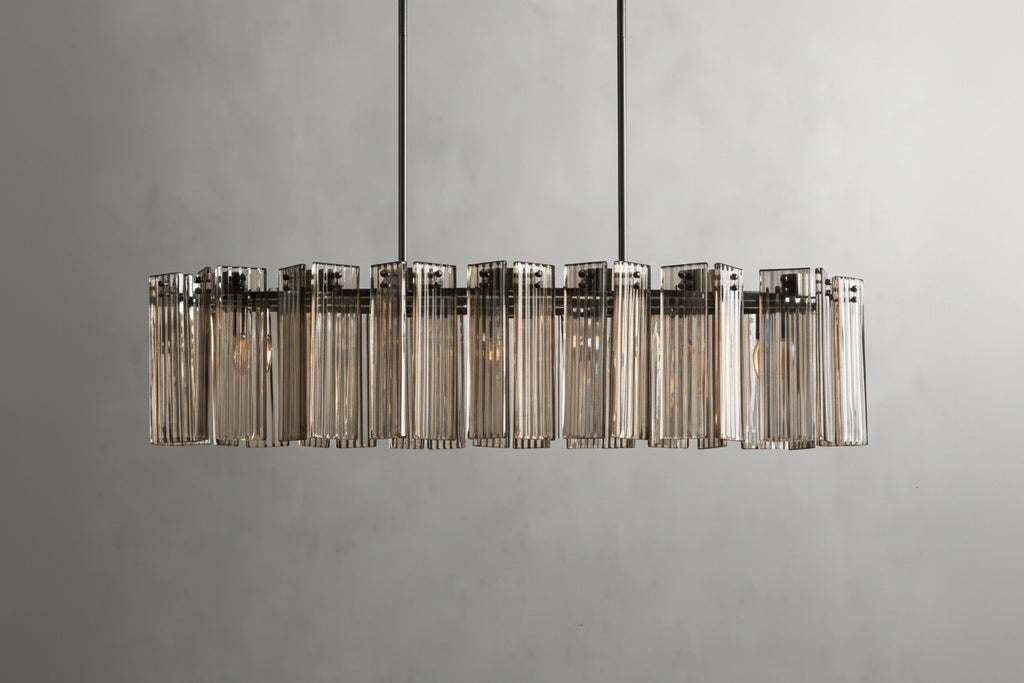 Art Glass Delsia Linear Chandelier 51.5" - kimoylights